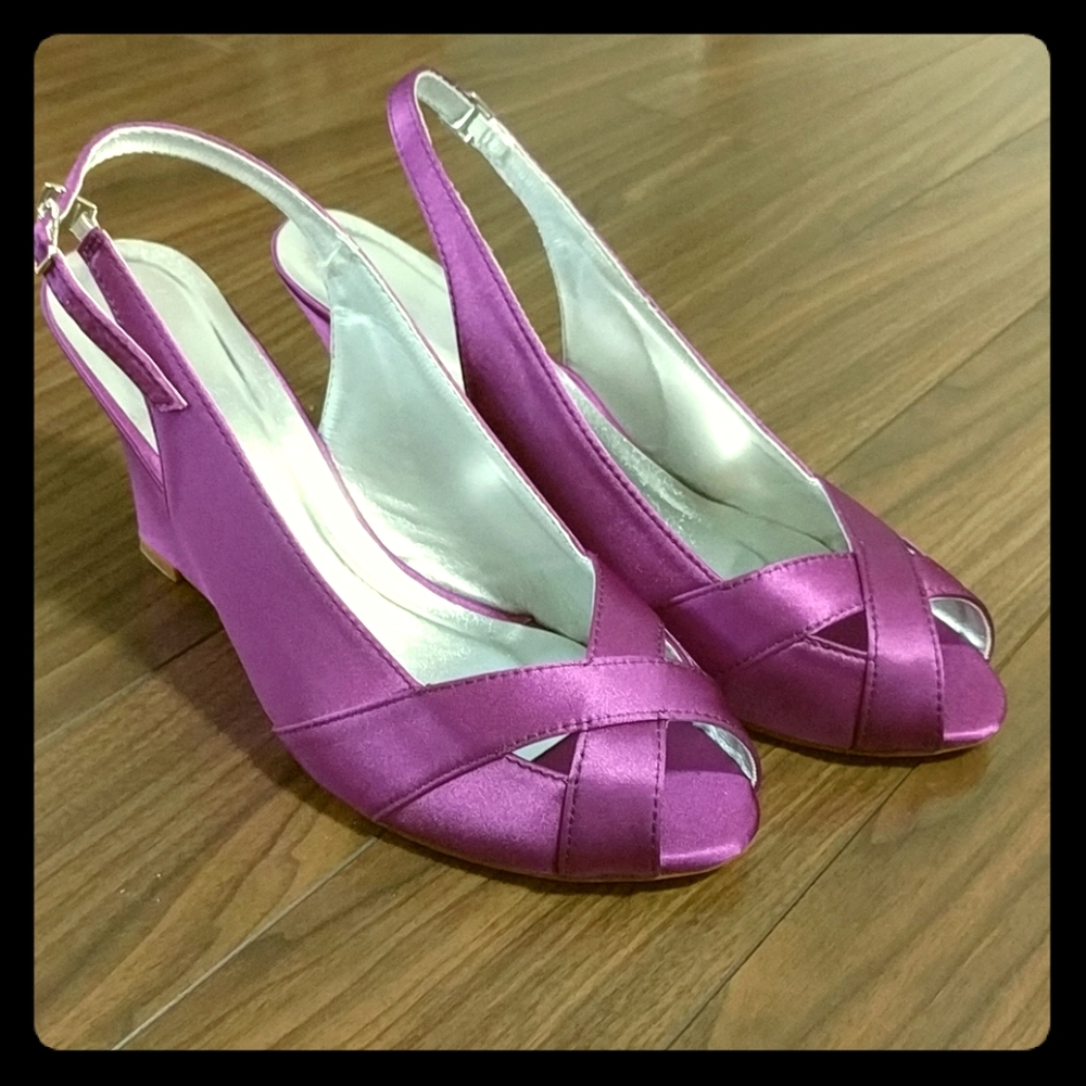 Women's Silk Like Satin Wedge Heel Sandals Wedges